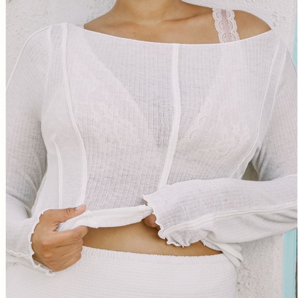 Pilcro Long-Sleeve Sheer Corset Tee - Picture 3 of 8